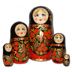 Nesting doll Sergiev-Posad 5 pcs. golden khokhloma
