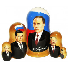 Nesting doll political leaders Putin