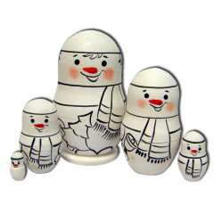 Nesting doll prepared for paint, prepared for paint, snowballs, 8