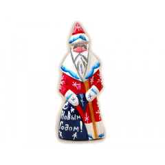 New Year and Christmas carved wooden toy Santa Claus