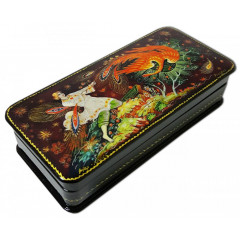 Lacquer Box with elements of hand painting The Firebird, a pencil case, a fairy Tale of A. S. Pushkin