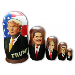 Nesting doll political leaders Donald Trump, the American President, 5 pcs small