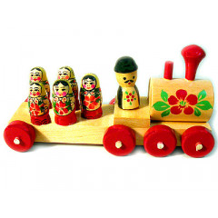 Toy wooden Steam locomotive