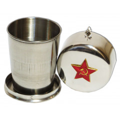 Souvenir with Russian and Soviet symbols Glass average, collapsible, marching, with symbolics of the USSR, in a box