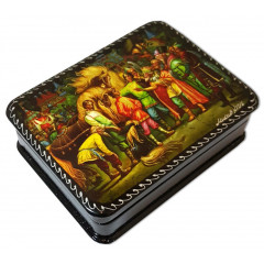 Lacquer Box with elements of hand painting The Little Humpbacked Horse, A Fairy Tale Of A. S. Pushkin