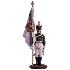 Tin soldier The Napoleonic wars The ensign of the Pskov musketeer regiment with the regimental banner. Russia, 1803-06.