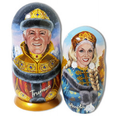 Nesting doll by customer specification portrait 2 pcs. (two portraits by photos)