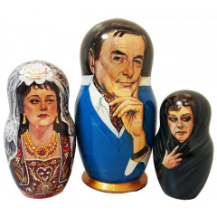 Nesting doll by customer specification portrait 3 pcs. (3 portraits by photos)