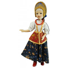 Doll handmade porcelain festive summer costume, Yaroslavl Province