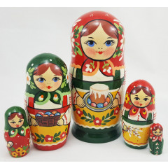 Nesting doll Traditional 5 seats Trad. with the cake for Easter