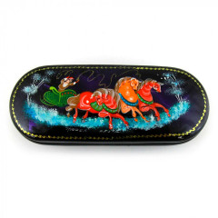 Lacquer Box Russian winter ride, hand painted (metal, plastic), 16x6x3.5