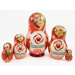 Nesting doll by customer specification 5 pcs, with customer's logo