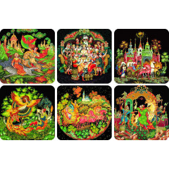 Kosters !450-36-5 Palekh 6 pieces
