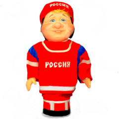 Doll handmade bar hockey player from the Russian team