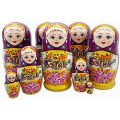 Nesting doll by customer specification 5 pcs., with the logo of FP PREIS