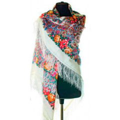 Pavlovo Posad Shawl Pavlovo Posad with silk fringe 146 x 146 21978