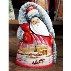 New Year and Christmas carved wooden toy Santa Claus, Winter 17
