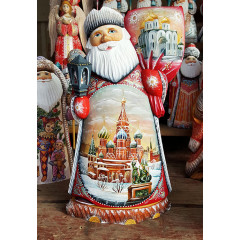 New Year and Christmas carved wooden toy Santa Claus, miniature Moscow, 33