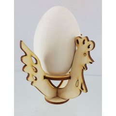 Easter egg wooden blank, on the stand of the Cock