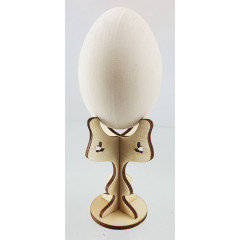Easter egg wooden blank, on the stand of the glass