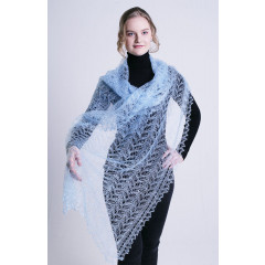 Pavlovo Posad Shawl Downy shawl handmade shawl dark blue 150 h 100