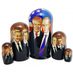 Nesting doll political leaders Putin and Trump, 5 pcs.