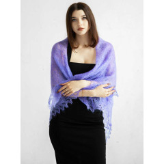 Pavlovo Posad Shawl Downy shawl handmade cobweb downy lilac, 120 x 120