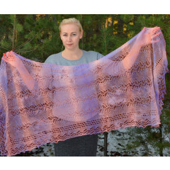 Pavlovo Posad Shawl Downy shawl handmade shawl pink 150 h 100