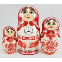 Nesting doll by customer specification 15 cm 3 pcs. with DK logo