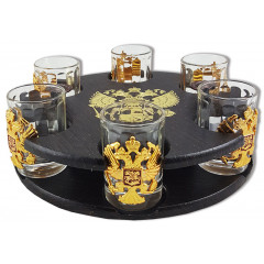 Ware Set of wine-glasses small with symbolics in assortiment. 6 pieces in box.