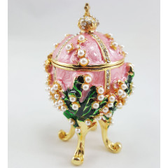 Copy Of Faberge 2987-003 egg jewelry box, pink