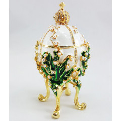 Copy Of Faberge 2987-003 egg jewelry box, white