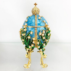 Copy Of Faberge 2987-003 egg jewelry box, light blue