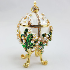 Copy Of Faberge 1979-003 egg jewelry box, white