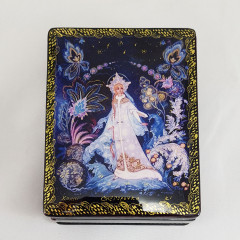 Lacquer Box with elements of hand painting Snow Maiden