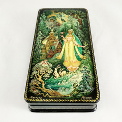 Lacquer Box with elements of hand painting Morozko, 17 x 9