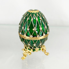 Copy Of Faberge 4326 egg jewelry box, green
