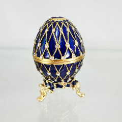 Copy Of Faberge 4326 egg jewelry box, blue