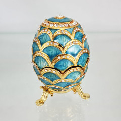 Copy Of Faberge 3193-002 egg jewelry box, light blue