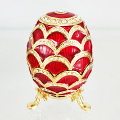 Copy Of Faberge 3193-002 egg jewelry box, red