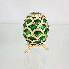 Copy Of Faberge 3193-002 egg jewelry box, green