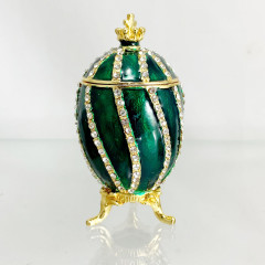 Copy Of Faberge 280 egg jewelry box, green