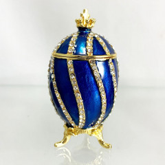 Copy Of Faberge 280 egg jewelry box, blue