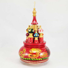 Musical cathedral - a breadboard model faces, rotating, St. Basil's Cathedral, 21 cm.
