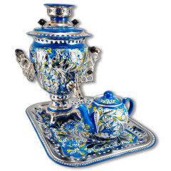 Samovar electric, Blue, Acorn shape, 3 liters