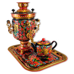 Samovar electric, Khokhloma painting, Acorn, 3 liters