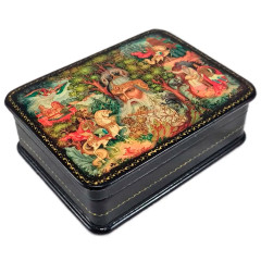 Lacquer Box with elements of hand painting Ryslan and Lydmila