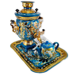 Samovar electric, Blue, Acorn shape, 3 liters